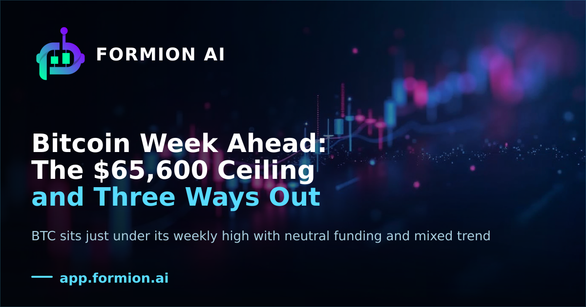 Bitcoin Week Ahead: The $65,600 Ceiling and Three Ways Out