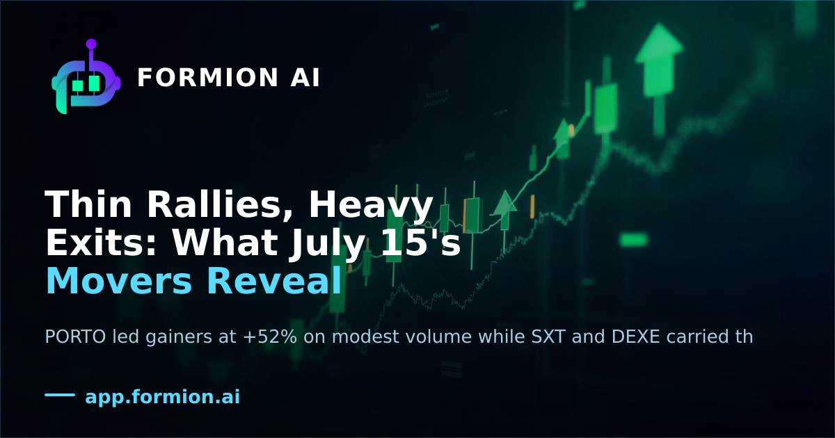 Thin Rallies, Heavy Exits: What July 15's Movers Reveal